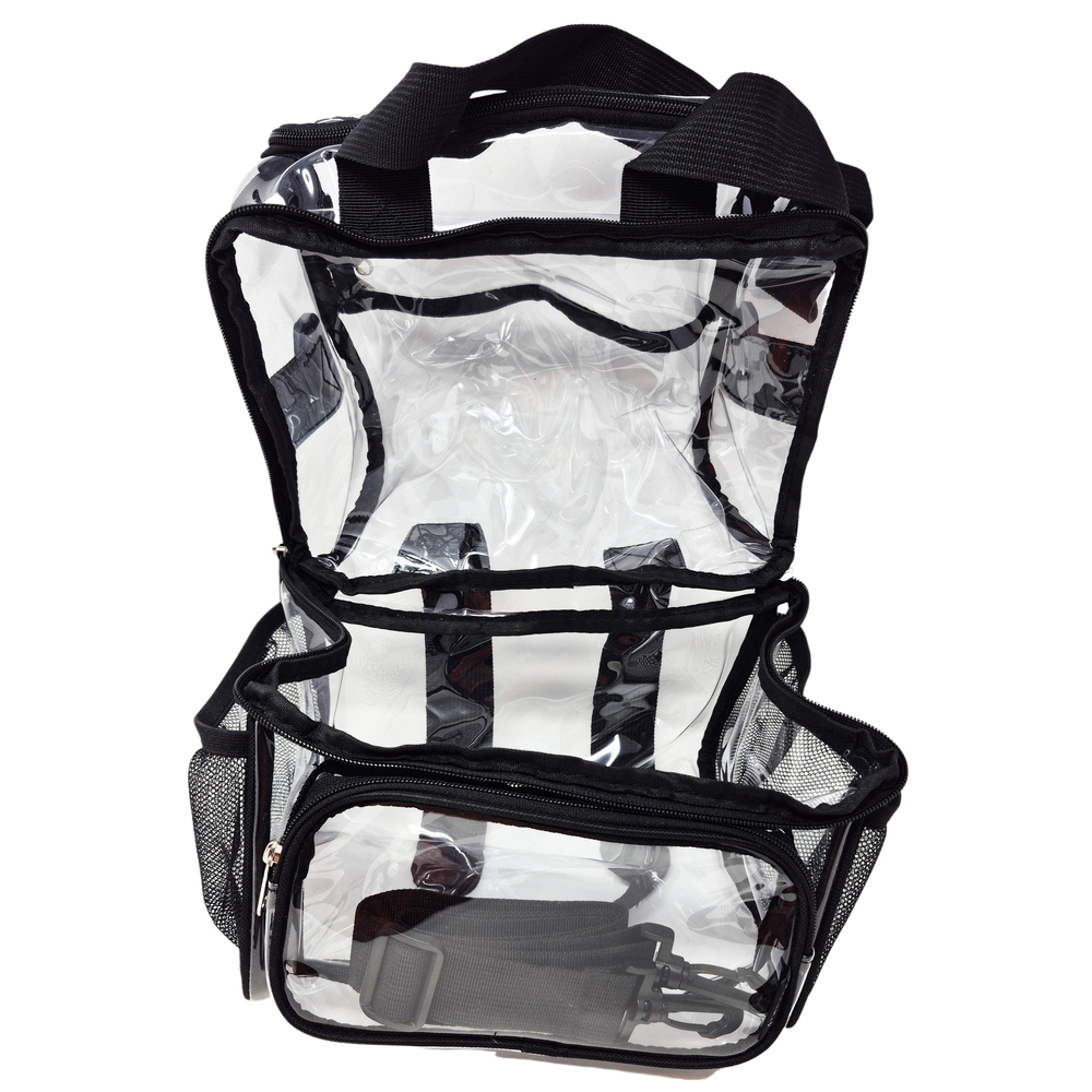 FlowFly Clear Stadium Approved Backpack/Travel Bag – Black Trim